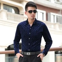 Мужская рубашка с длинным рукавом из хлопка, мужская деловая Повседневная рубашка с принтом, модные формальные рубашки, тонкая мужская рубашка