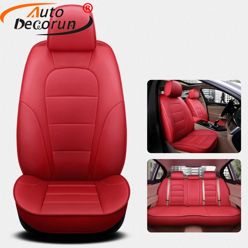 AutoDecorun 15PCS/Set Genuine Leather Seat Covers Set for Volvo V40
