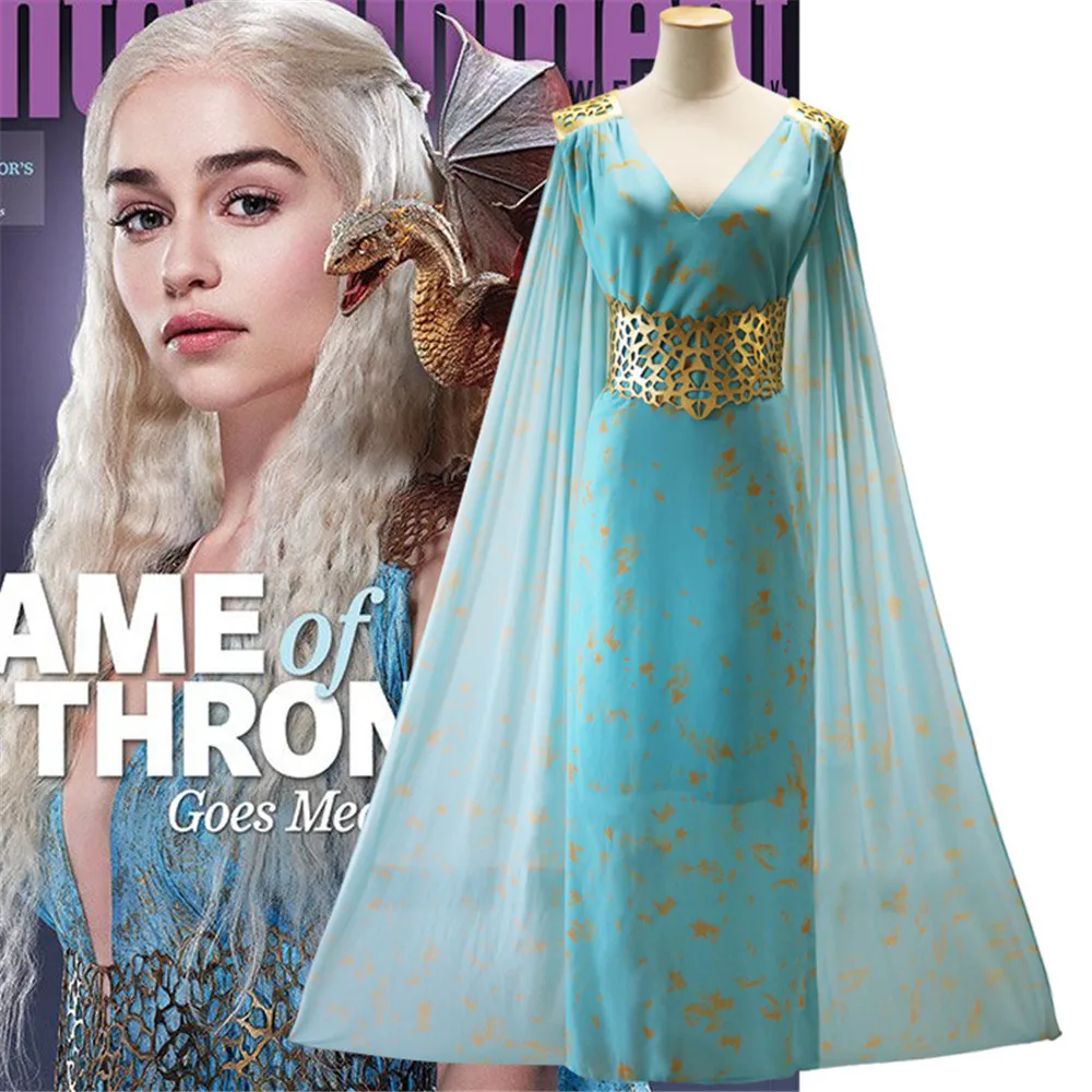 Game Of Thrones Daenerys Targaryen Dany Cosplay Costume Long Dress Stormborn Targaryen The