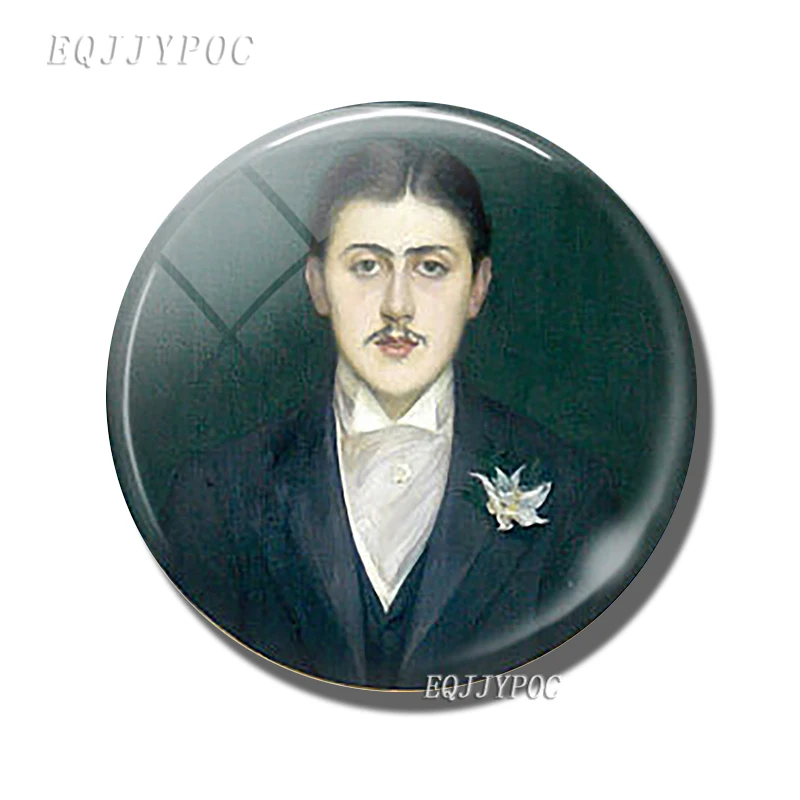 Магнит на холодильник Марсель Proust 30 мм стеклянный кабошон литературный мастер