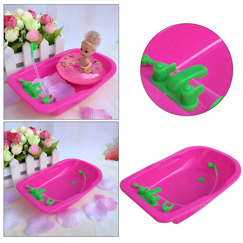 

1Pc Cute Fashion Furniture Accessories Baby Toy Play House Toys Bath Tub Doll Accessories Random Color