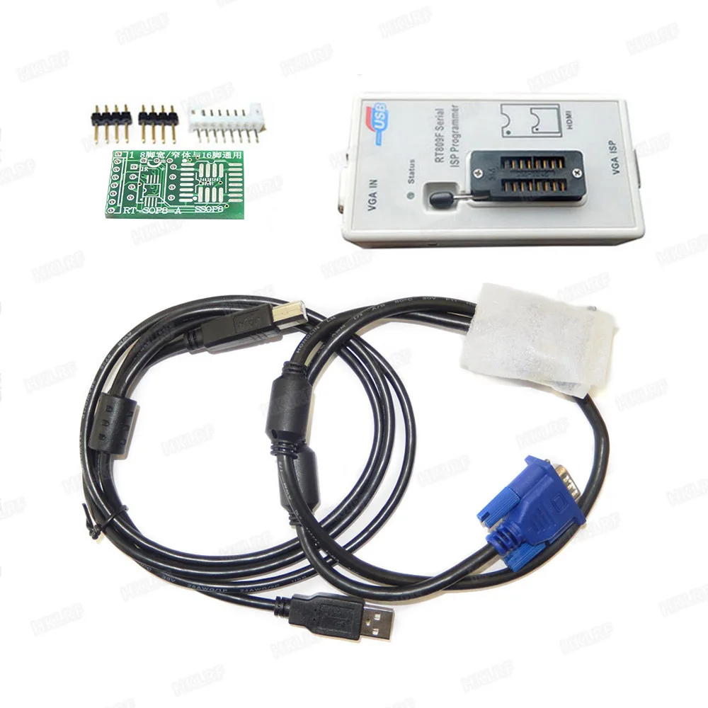 Original RT809F Programmer+ 11 Adapters+SOP8 IC Clip 1.8V SOP8 Adapter VGA LCD ISP Programmer EDED Cable Free shipping