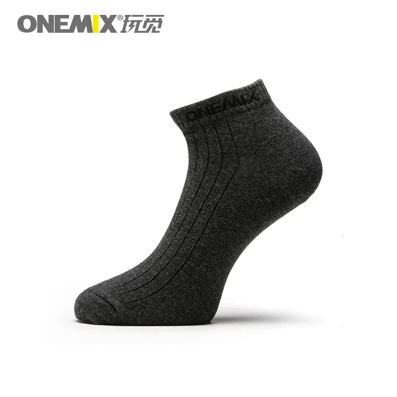 ONEMIX всесезонные Мужские дышащие хлопковые носки для бега баскетбольные быстросохнущие носки уличные 1 пара спортивные гоночный велосипедный носки - Цвет: grey