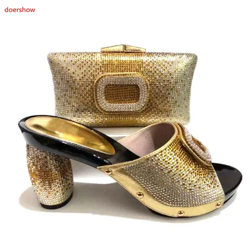 jaune Italienne La Chaussure Africain Pour Ensemble argent Sac 6 pourpre Noir Doershow or Italien Sacs Partie À Dans Nigérianes Royal Et rouge Chaussures G1 Correspondant Femmes qwEC4