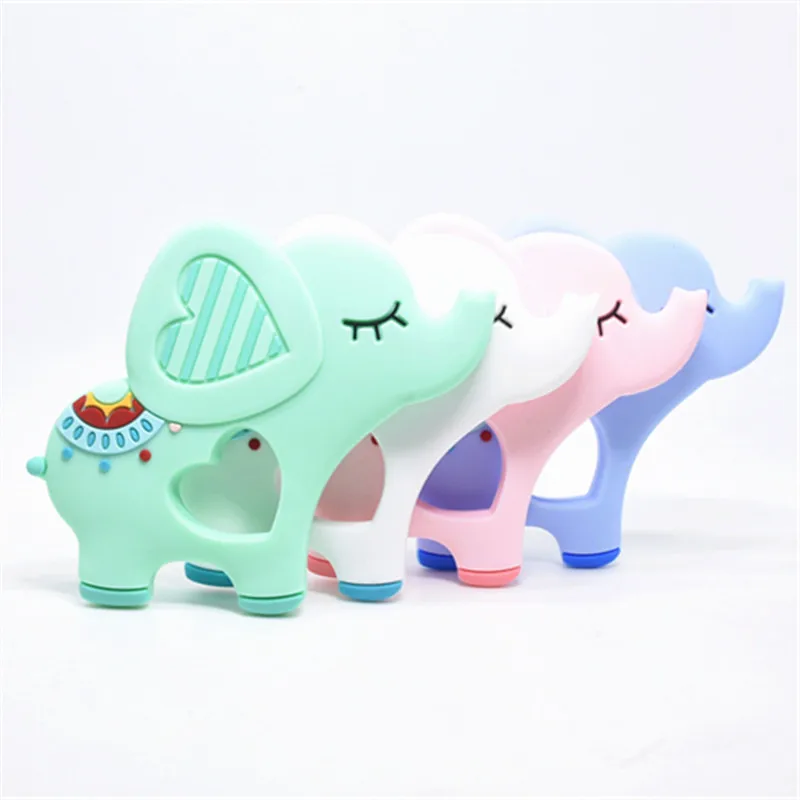 

20 PCS Cute Elephant Silicone Teethers Baby Teething Necklace Pacifier Chain Newborn Gift BPA Free Toy Baby Eelephant Teether