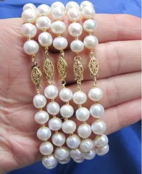 

High BEAUTIFUL NATURAL ROUND 8-9MM SOUTH SEA GENUINE PINK PEARL BRACELET