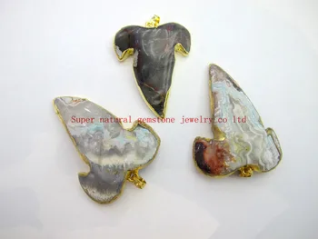 

New Arrived!Natural Mexico Agat e Gem Stone Pendant 5pcs/lot Crocodile teeth Stone Jewelry Necklace Drusy Pendant