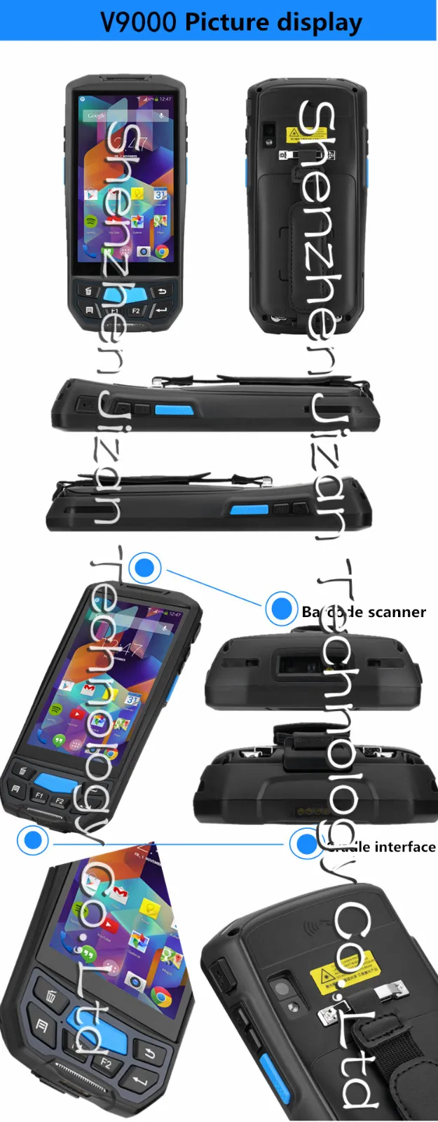5,0 дюймов сенсорный экран Android сканер штрих-кода 1D 2D QR лазерный сканер штрих-кода rfid uhf мобильный считыватель беспроводной Прочный планшет КПК