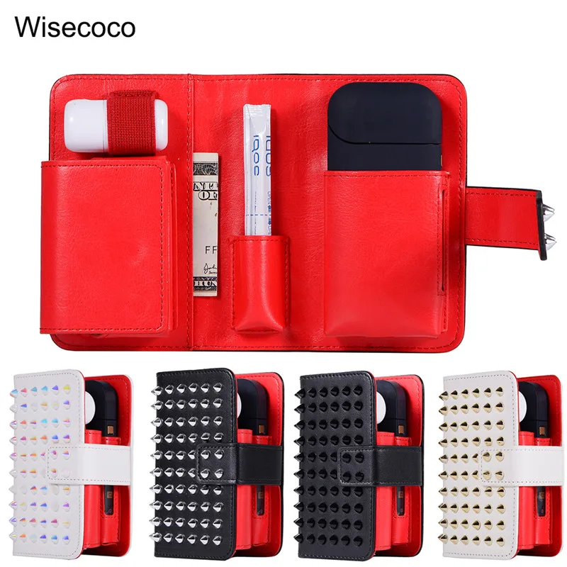 

Rivet Leather Box Holder Storage for iQOS 2.4 plus Electronic Cigarette Accessories Carrying Wallet Case for iqos 2.4plus Cover
