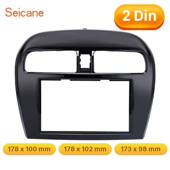 

Seicane 2Din Car Radio Fascia DVD Player Trim Installation Kit Audio Frame Refit Dashboard For 2012 Mitsubishi Mirage Bezel