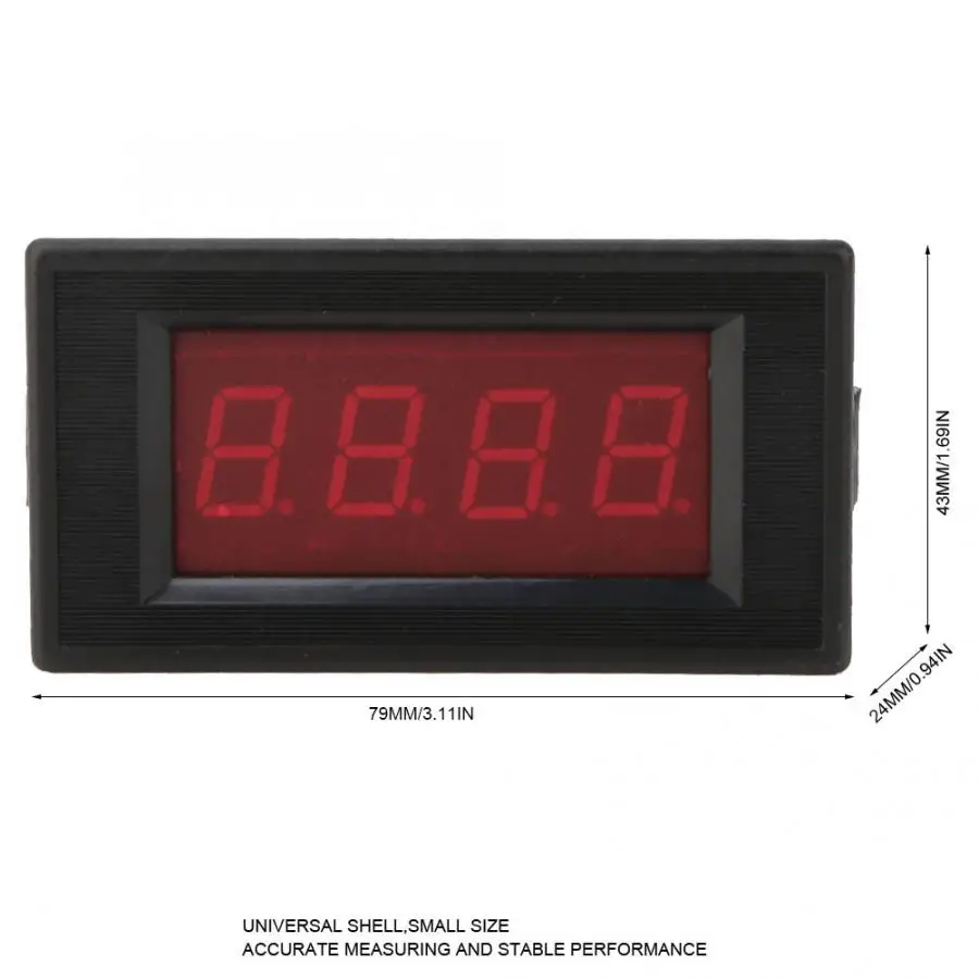 3 1/2 Red LED Digital Display DC Current Ammeter with 3 Measuring Range 5V Digital Ammeter