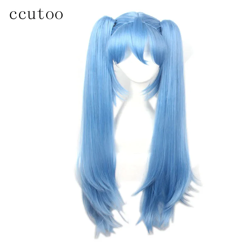 Ccutoo Akb0048 Mayuyu синие длинные прямые Термостойкость Синтетические волосы Косплэй костюм парики двойной чип Ponytails