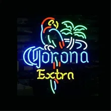 17*1" CORONA EXTRA попугай коктейли хот-дог ROLLING STONES неоновая вывеска остекленная Пивной бар PUB свет знаки