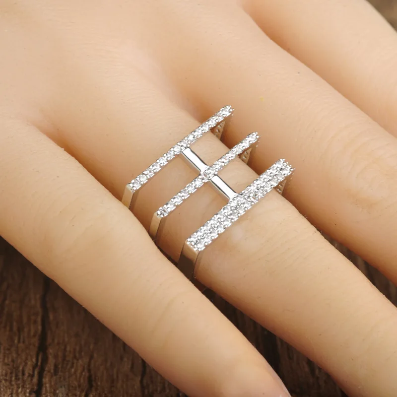 

MECHOSEN Newest Unique Cubic Zirconia Men Female Rings Engagement Wedding Bridal Anneaux Jewelry Gift Oro Finger Bague Bijoux