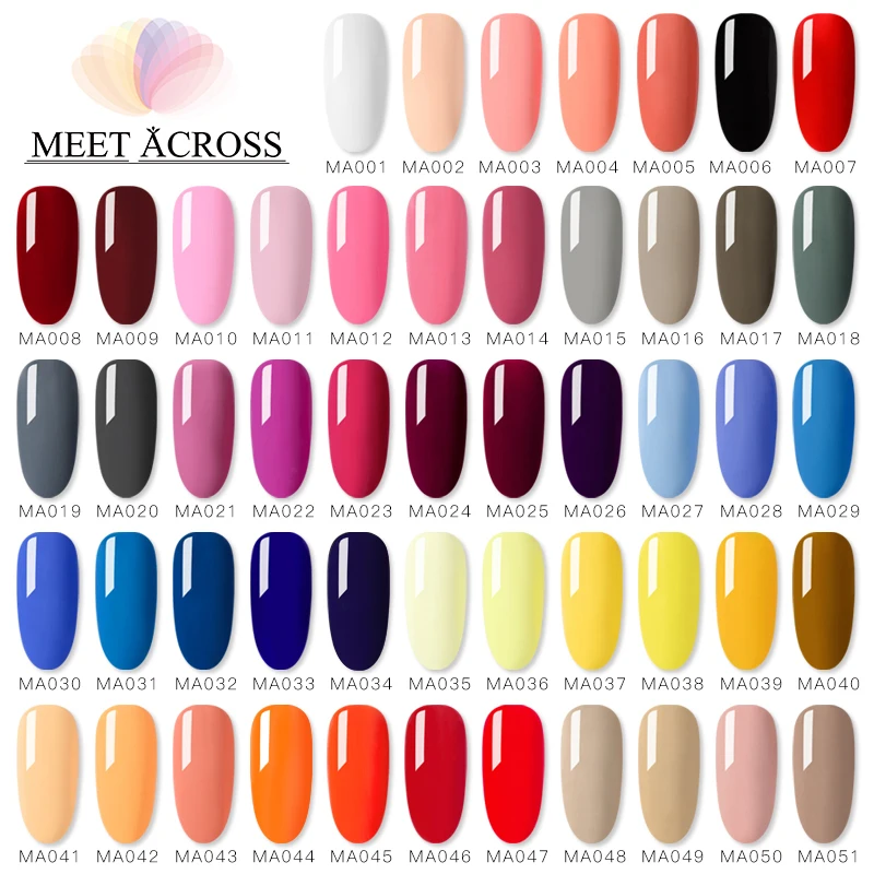 MEET ACROSS Гель-лак для ногтей 8 мл блеск лак для ногтей замачиваемый чистый УФ-гель для ногтей цветная краска гель лак для ногтей Гель-лак для ногтей