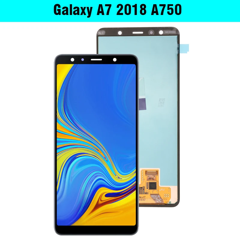 6,0 ''Супер AMOLED lcd для samsung Galaxy A7 A750 SM-A750F A750F дисплей с сенсорным экраном в сборе Запасная часть