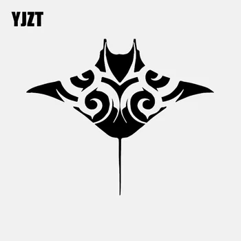 

YJZT 15.5CM*12.9CM Car Sticker Manta Ray Fish Sea Life Seashore Ocean Beach Vinyl Decal Black/Silver C24-0600
