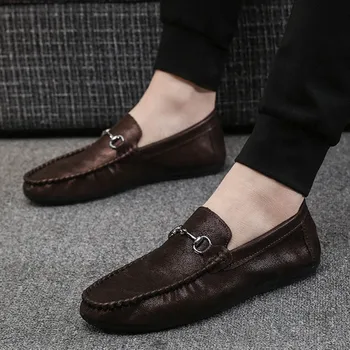 

Show Personality Fashion Soft Men'S Casual Peas Shoes Retro Trend Slip-On Anti-Skid And Hard-Wearing Men'S Driving Shoes Male