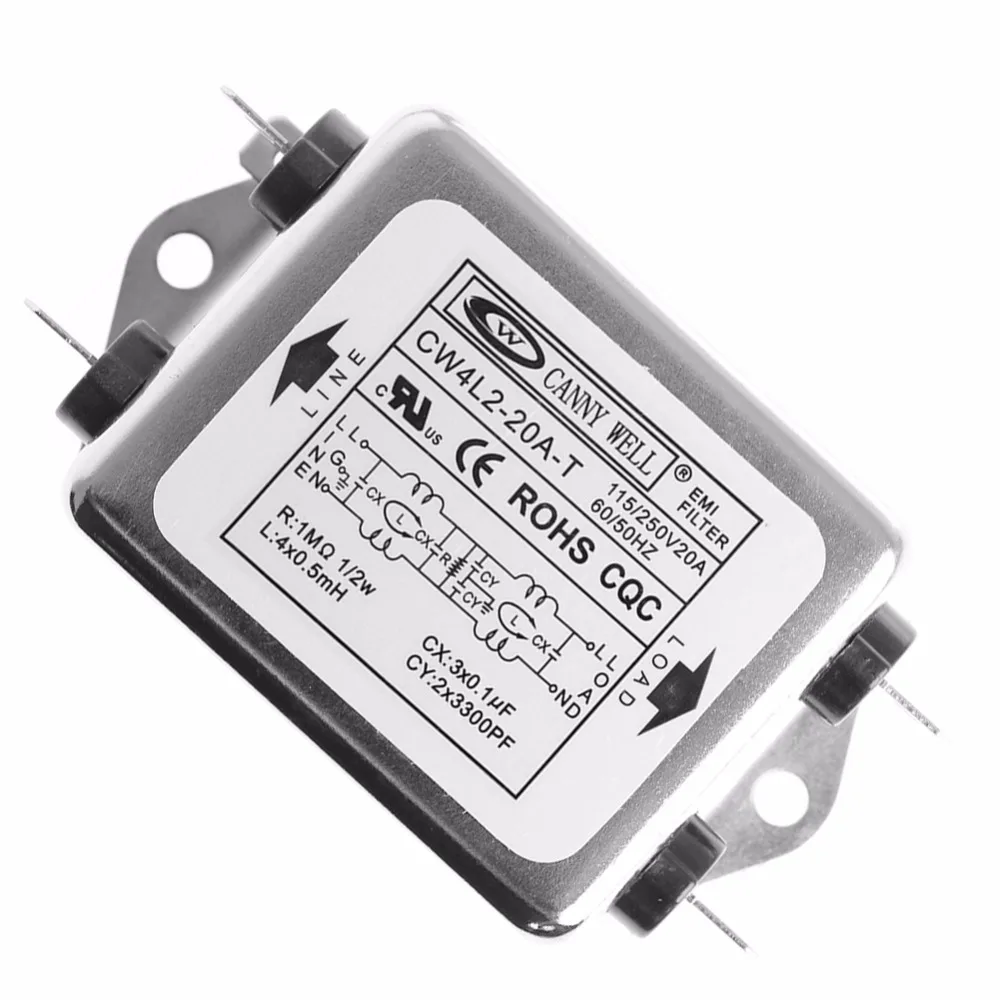 Střídavého 220V 50/60 HZ energie EMI filtr CW4L2-20A-T monophasic vylepšené