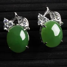 Натуральный и натуральный нефрит кулон серьги ювелирные изделия серьги яичная поверхность инкрустированные нефритовые каплевидные серьги женский стиль