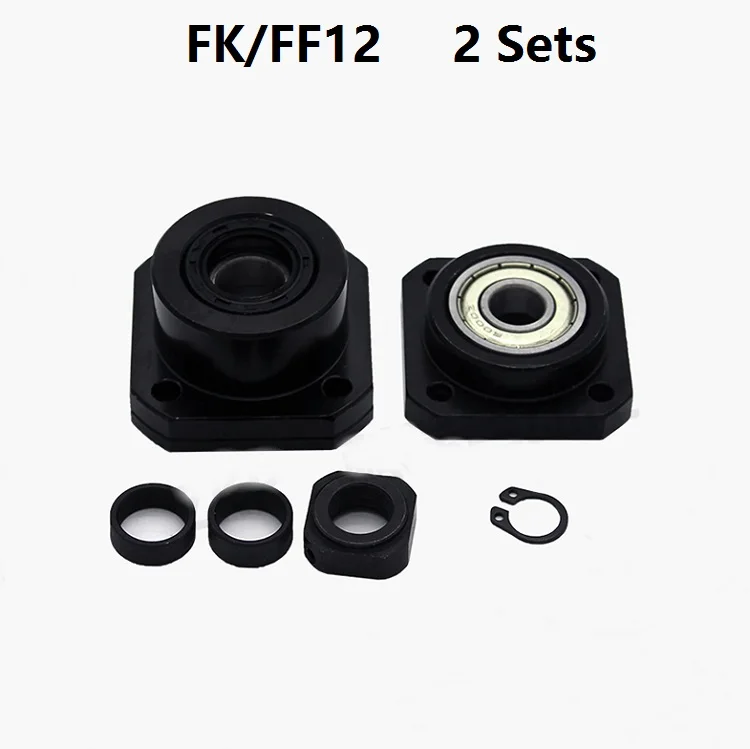 

2pcs FK12 Fixed Side and 2pcs FF12 Floated Side for ball screw end support cnc part 2 sets FK/FF12