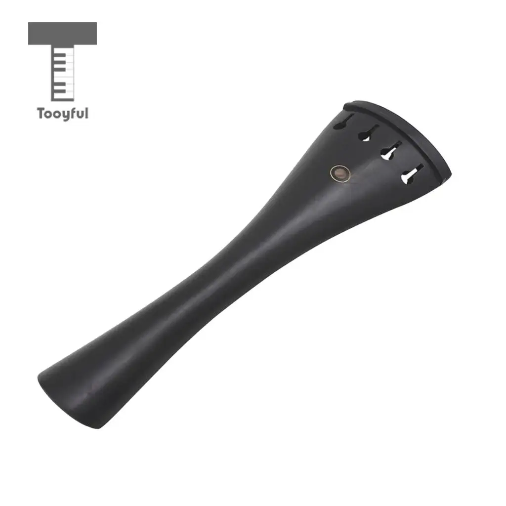 Tooyful Handmade Ebony Cello Harp Tailpiece Wood Tailpiece for 3/4 4/4 Cello Black