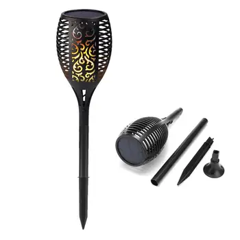 

TPFOCUS 2Pcs 96LEDs Waterproof Solar Torch Shape Light with Flame Effect for Garden Patio Deck