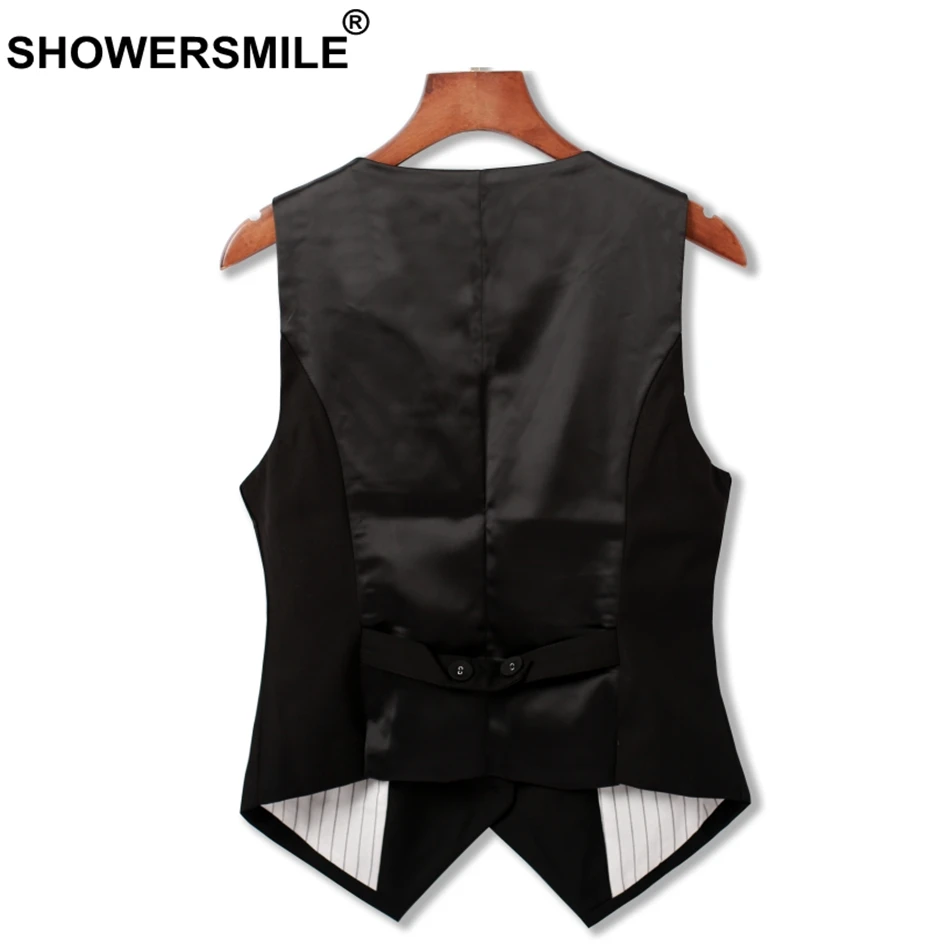 RAINIE SEAN Formal Vest Suit Women Short Office Wear Vests Waistcoat Female Black Vintage Spring Slim Fit Sleeveless Waist Coat