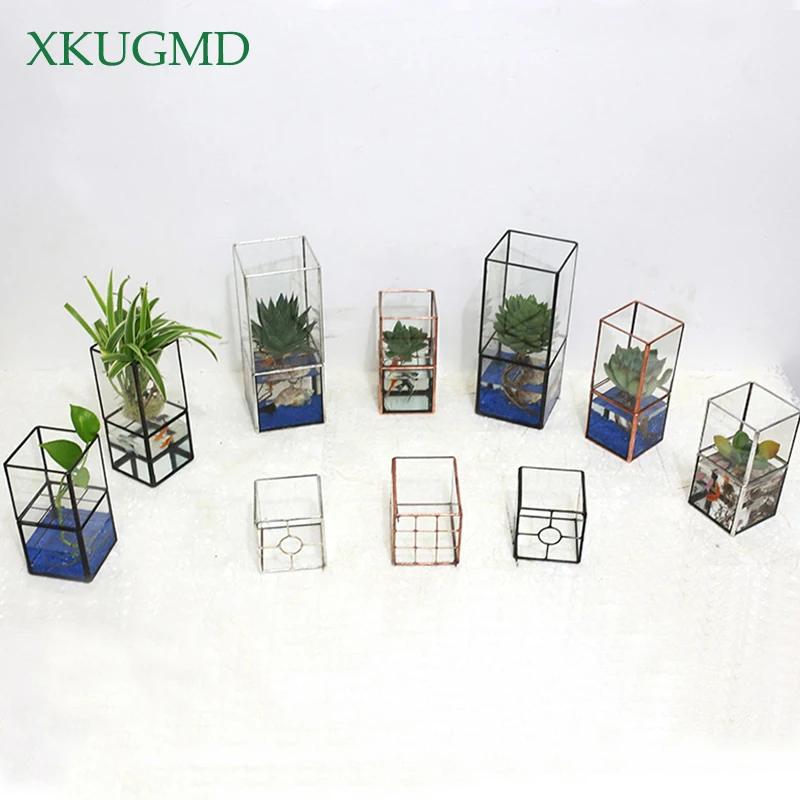 Kopen Nordic Transparant Glas Dubbele Laag Hydrocultuur Vetplant Vaas Geometrie Plant Bloem Inserter Home Decoratie Bloempot