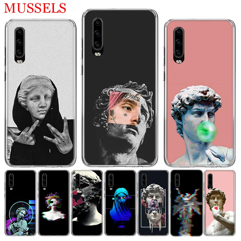 

Art David Statue Phone Case for Huawei P30 P20 Mate 20 10 Pro P10 Lite P Smart + Plus 2019 Cover Shell Capa Coque