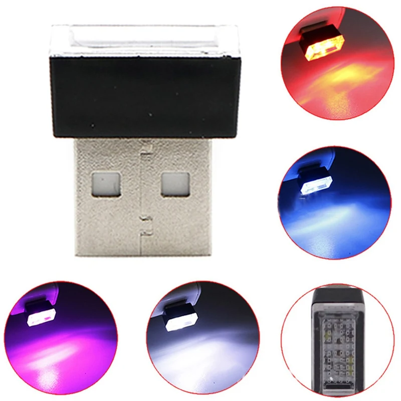 

LED Car Light Auto Interior USB Atmosphere Light Plug Decor Lamp Decorative Lights