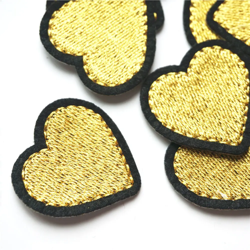 Accessories, Luxary Heart Shaped Iron On Patch Lv Yellow