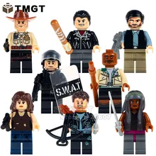 10 лотов Мэгги михонн дерил Диксон Рей Рик Граймс Грин Гленн Неган Супер Герои Строительный Блок Детские подарки X0156