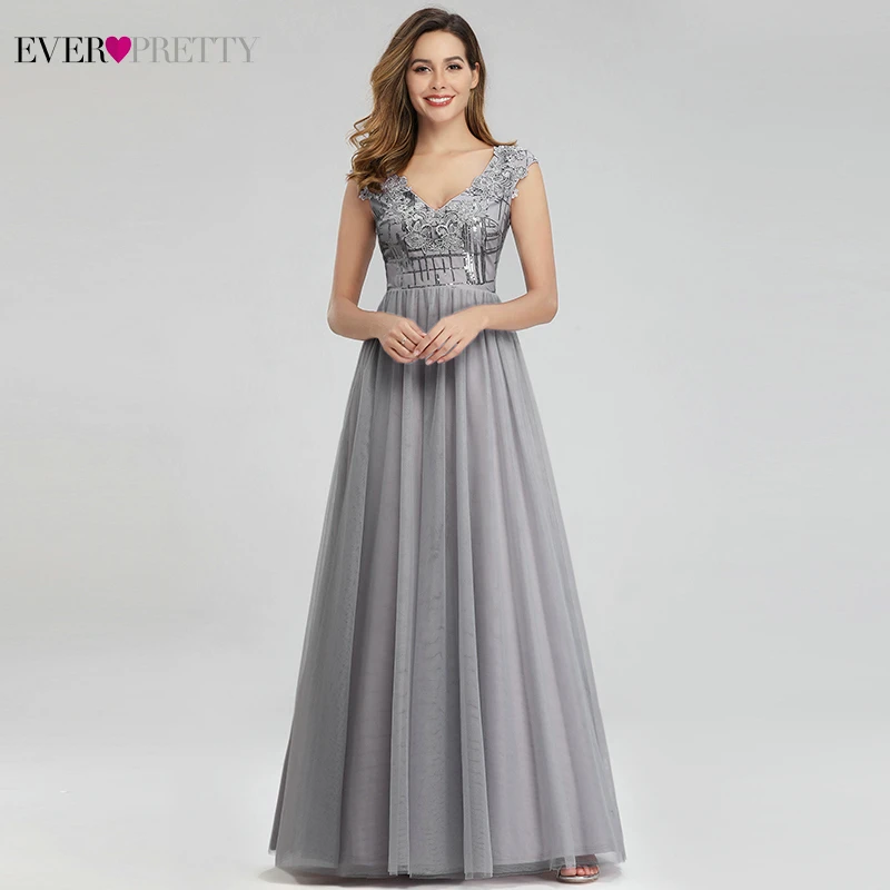 long grey prom dresses