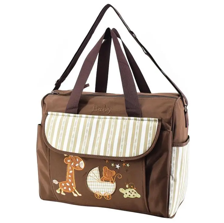 Сумки для подгузников для маленьких девочек, органайзер, сумки для подгузников для мам, большая дорожная сумка для ухода за ребенком, сумки-мессенджеры - Цвет: T6321-brown