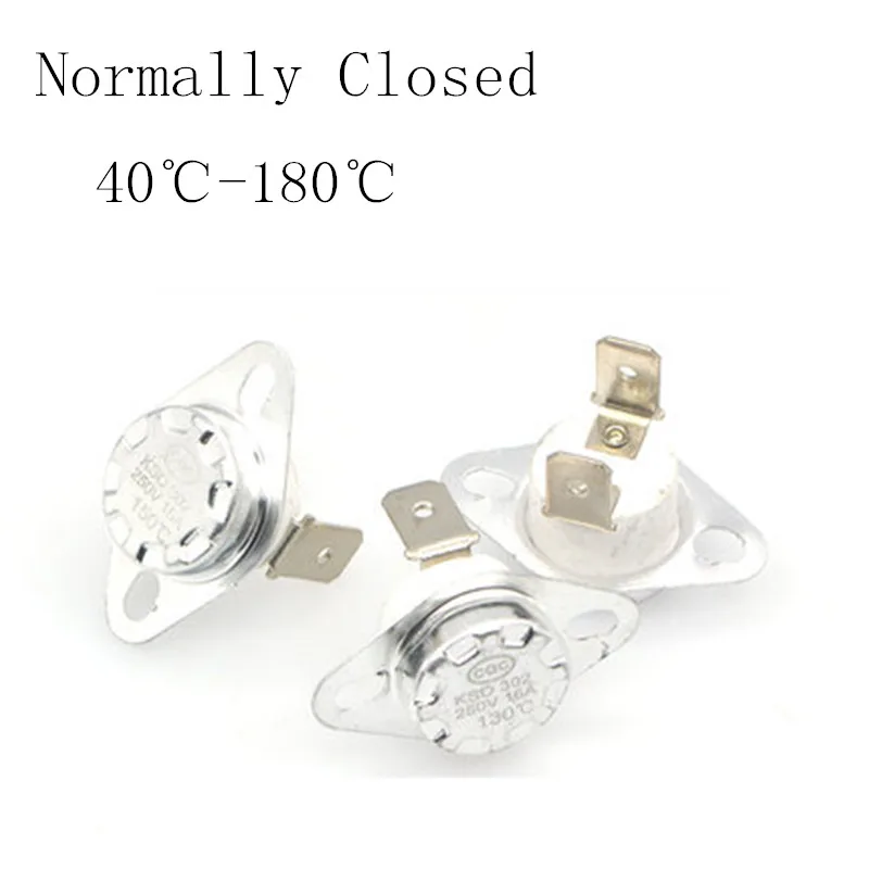 

KSD302 16A 250V 40-180 degree Ceramic KSD301 Normally Closed Temperature Switch Thermostat 45 55 60 65 70 75 80 85
