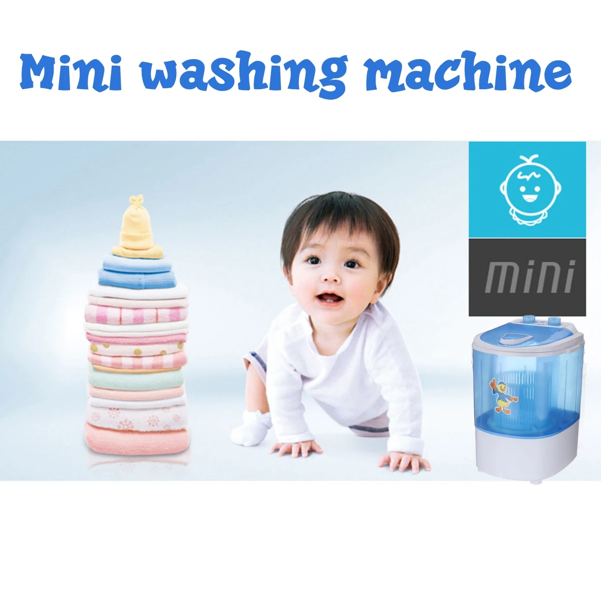 Mini Wash Machine Semi-automatic Single-barrel Washer Prevent Winding Wave Wheel Laundry Product