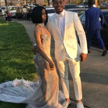 Блестящие Блестки серебристо-серые перья африканские платья для выпускного вечера Русалка Сексуальная Холтер открытая спина Поезд Черный платья на выпускной для девушек