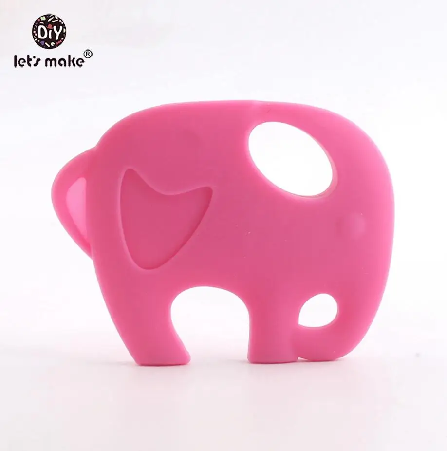 Давайте сделаем силиконовый Слон Шарм Детская Подвеска по тематике «тренажерный зал» пищевой силиконовый Прорезыватель для новорожденного ребенка Chaw 2 шт игровые аксессуары для гимнастики - Цвет: hot pink elephant