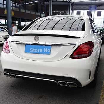 

For Mercedes Benz W205 4-Door Sedan C180 C200 C300 ABS Plastic Unpainted Primer Color Tail Wing Decoration Rear Trunk Spoiler