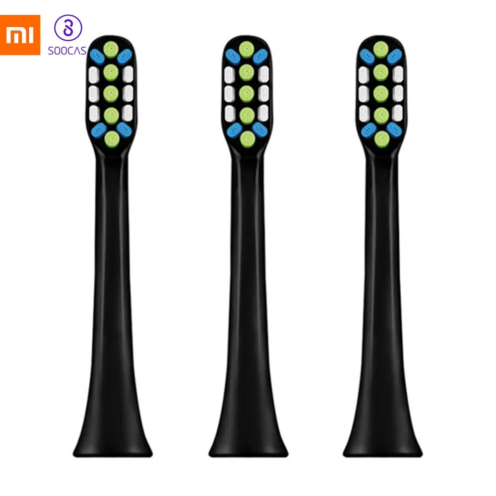 3pcs black Новые Soocare Soocas X3 электрические насадки для зубных щеток, 2 шт., ультразвуковые 3D насадки для зубных щеток SOOCAS X3 - Цвет: 3pcs black