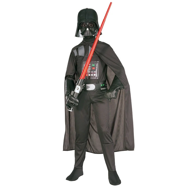Kids Darth Vader Costume 4PCS Set Darth Vader Jumpsuit Black Clothing With Cape Christmas Holiday Cosplay