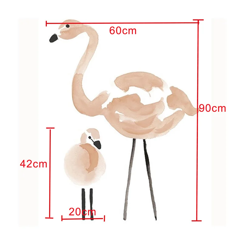 flamingo sticker Настенные наклейки в виде животных, скандинавский розовый шар в виде фламинго, настенные наклейки для детей, детская комната, обои, скандинавские украшения, детские настенные художественные наклейки - Цвет: flamingo sticker