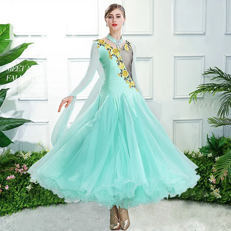 

Modern Ballroom Dance Competition Dress Women New National Standard Performing Dancing Dress Waltz Practice Dance Dresses H2481