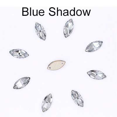 ASTROBOX красочные K9 стекло пришить плоская подставка из горного хрусталя конский глаз швейные стразы кристаллы для рукоделия DIY подарки - Цвет: Blue Shade