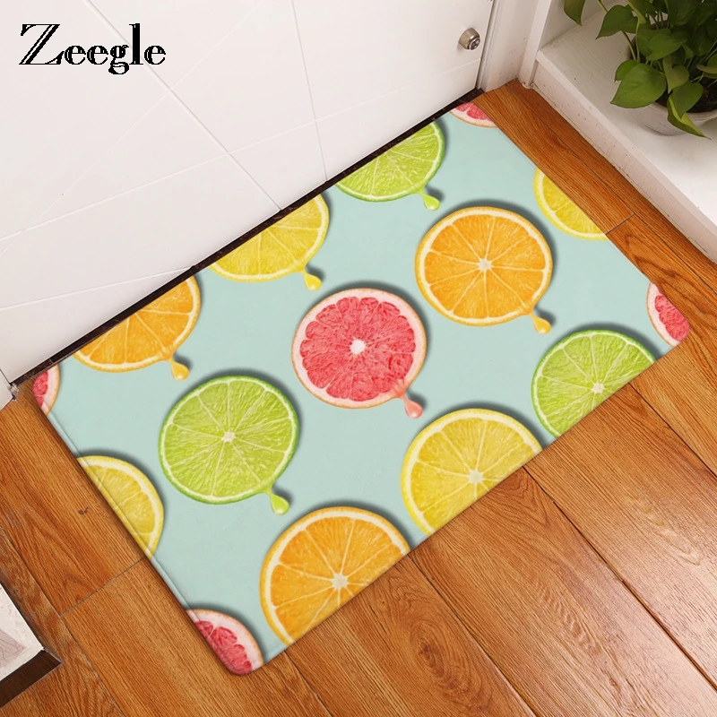 Zeegle Fruits Series Printed Modern Hallway Mats Anti slip Floor Mats
