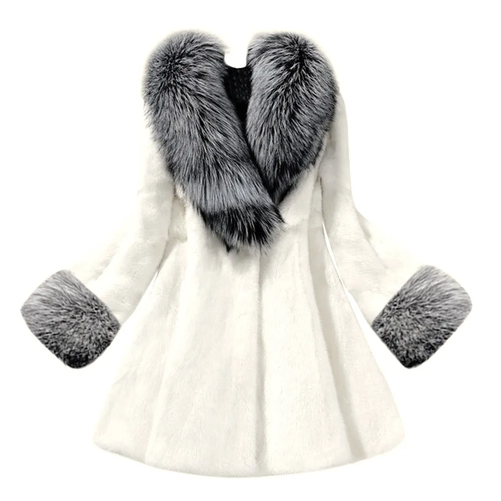 YOUYEDIAN Женская длинная секция имитация норка, лиса пальто с капюшоном пальто с мехом