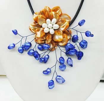 

NO-269# Like, you buy it ! ! Last necklace shell.pearl flower necklace