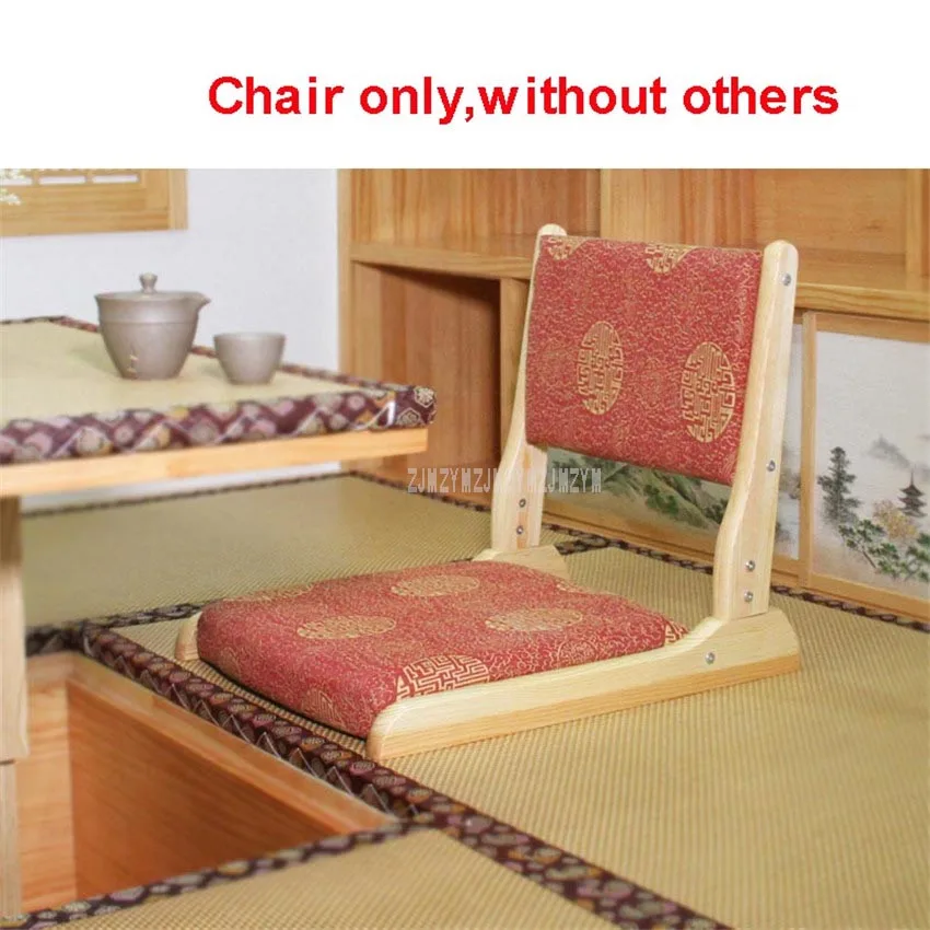 Японский стиль простой Твердый камфорный деревянный складной пол сидения стул для гостиной спальня мягкое складное кресло Legless