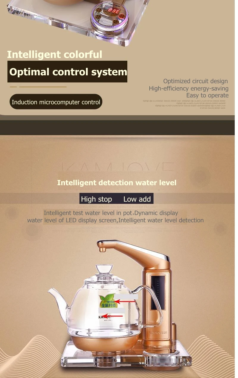 KAMJOVE утолщение стекла электрический чайник варить чай Здоровье интеллект цветное Хрустальное стекло электрический чайный набор для подогрева